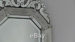 12872.5 Cm, ​​large Venetian Mirror With Beading Period Napoleon Iii, XIX