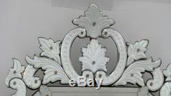 12872.5 Cm, ​​large Venetian Mirror With Beading Period Napoleon Iii, XIX