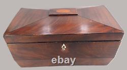 19th Century Charles X Mahogany Tea Box Set Dimensions 36x20x18cm