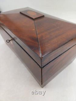 19th Century Charles X Mahogany Tea Box Set Dimensions 36x20x18cm