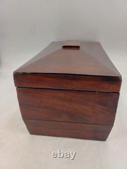19th Century Charles X Mahogany Tea Box Set Dimensions 36x20x18cm