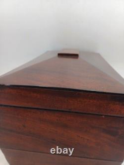 19th Century Charles X Mahogany Tea Box Set Dimensions 36x20x18cm