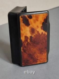 19th Century Compressed Horn Snuff Box with Tortoiseshell Veneer
