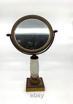 19th Century Crystal Mirror Cut Mounted Bronze Golden Era Charles X