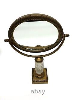 19th Century Crystal Mirror Cut Mounted Bronze Golden Era Charles X