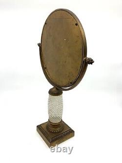 19th Century Crystal Mirror Cut Mounted Bronze Golden Era Charles X