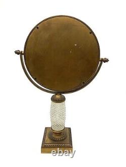 19th Century Crystal Mirror Cut Mounted Bronze Golden Era Charles X