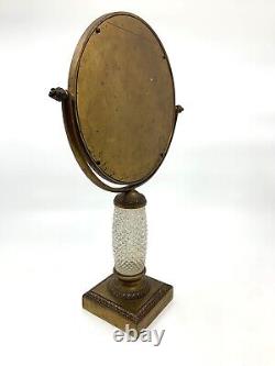 19th Century Crystal Mirror Cut Mounted Bronze Golden Era Charles X