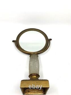 19th Century Crystal Mirror Cut Mounted Bronze Golden Era Charles X