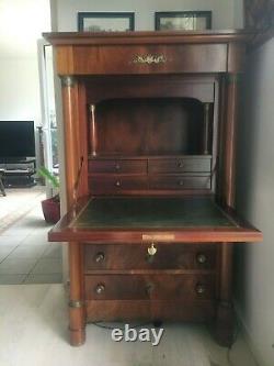 19th Century Empire Flamed Mahogany Secretary