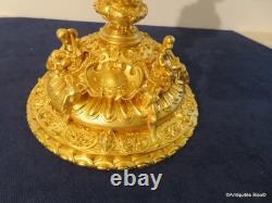 19th Century Gilded Bronze Centerpiece 24cm High Napoleon III Period 19th Century Gilded Bronze Centerpiece 24cm High Napoleon III Period