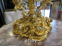 19th Century Gilded Bronze Cut Table Centerpiece 31cm High Napoleon III Era
