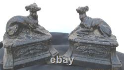 19th Century Greyhound Andirons Sculpture
