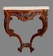 19th Century Louis Xv Style Carved Oak Console Table With White Marble Top