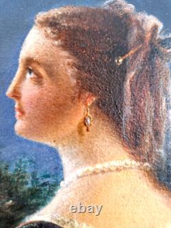 19th Century Painting and Frame, Romantic Oil Painting circa 1830/1840