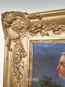 19th Century Painting and Frame, Romantic Oil Painting circa 1830/1840