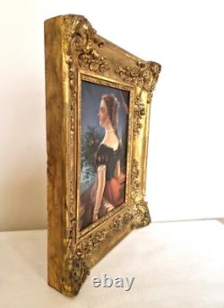 19th Century Painting and Frame, Romantic Oil Painting circa 1830/1840
