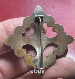 19th Century Royalist Brooch in Patinated Copper