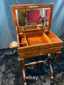 19th Century Writing Desk in Mahogany from the Louis-Philippe Era with Candlestick & Inkwell