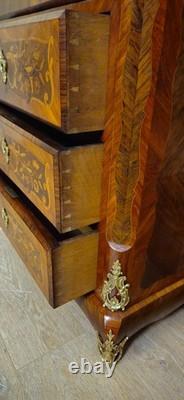 19th-century secretary desk / fine wood marquetry, Louis XV style
