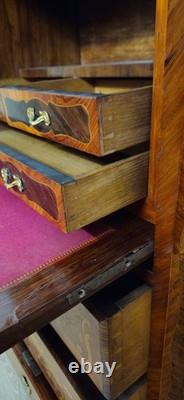 19th-century secretary desk / fine wood marquetry, Louis XV style