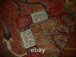 2 Antique Handmade Cashmere Shawls Entirely Made by Hand, Rare 1880 Era