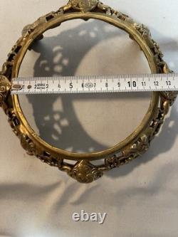 2 Gilded Bronze Bases, Mount for Vase, Sculpture Lamp 19th Century Asia