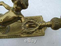 2 Sconces Gilt Bronze Louis XVI Era Cherubs Nineteenth Em Recen Electrification