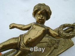 2 Sconces Gilt Bronze Louis XVI Era Cherubs Nineteenth Em Recen Electrification