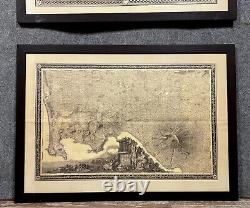 2 Superb and Large Geographical Maps of Naples and Surroundings from the 19th Century