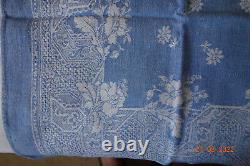 2m25 X 1m56 Damasked Tablecloth With Pattern Placed Monogram CD Epoch Napoleon III