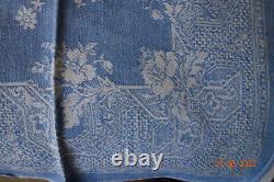 2m25 X 1m56 Damasked Tablecloth With Pattern Placed Monogram CD Epoch Napoleon III