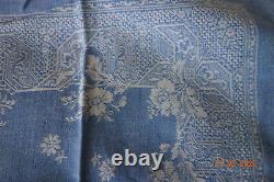 2m25 X 1m56 Damasked Tablecloth With Pattern Placed Monogram CD Epoch Napoleon III