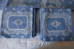 2m25 X 1m56 Damasked Tablecloth With Pattern Placed Monogram CD Epoch Napoleon III