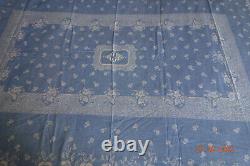 2m25 X 1m56 Damasked Tablecloth With Pattern Placed Monogram CD Epoch Napoleon III