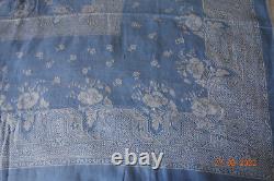 2m25 X 1m56 Damasked Tablecloth With Pattern Placed Monogram CD Epoch Napoleon III