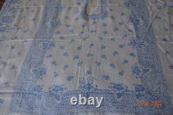 2m25 X 1m56 Damasked Tablecloth With Pattern Placed Monogram CD Epoch Napoleon III