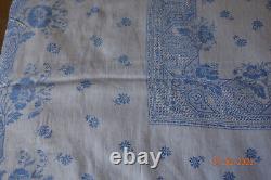 2m25 X 1m56 Damasked Tablecloth With Pattern Placed Monogram CD Epoch Napoleon III