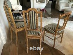 3 Seat Benches In Louis XVI Style + 3 Assorted Chairs Of Period XIX Ème