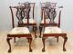 4 Chippendale Chairs In Mahogany Sculpted Era Xix Century