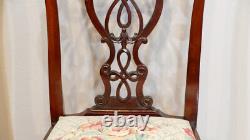 4 Chippendale Chairs In Mahogany Sculpted Era XIX Century