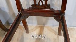 4 Chippendale Chairs In Mahogany Sculpted Era XIX Century