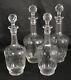 4 Wine And Water Identical Carafes In Cut Crystal, 19th Century