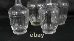 4 Wine And Water Identical Carafes In Cut Crystal, 19th Century