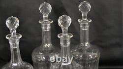 4 Wine And Water Identical Carafes In Cut Crystal, 19th Century