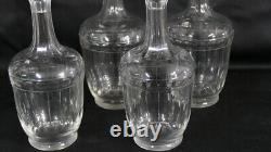 4 Wine And Water Identical Carafes In Cut Crystal, 19th Century