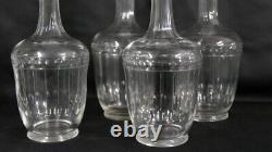 4 Wine And Water Identical Carafes In Cut Crystal, 19th Century