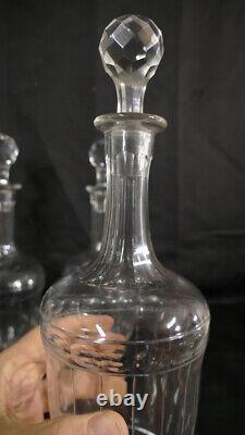 4 Wine And Water Identical Carafes In Cut Crystal, 19th Century