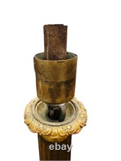 57 cm Carcel Lamp, Restoration Period, Chiseled and Gilded Bronze, 19th-Century Mechanism