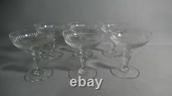 6 Champagne Cups En Cristal Taillé Époque End Xixth